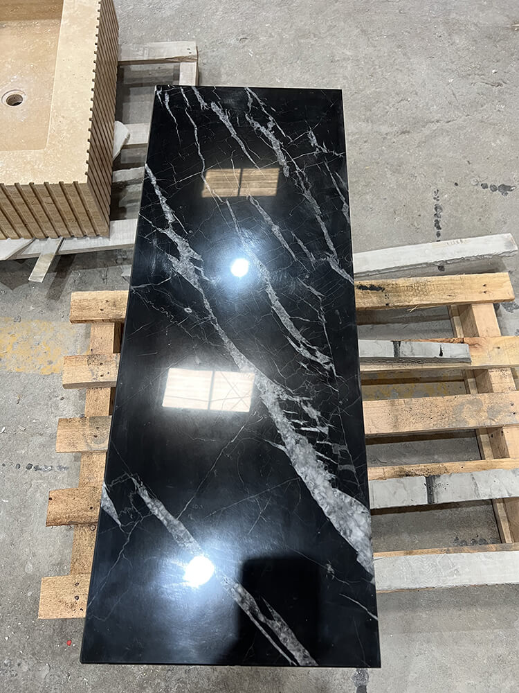 Black Marquina marble cube coffee table Black Marquina marble cube coffee table